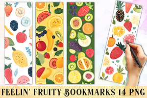 Feelin' Fruity Bookmarks, an Illustration by Watercolor design