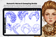 Victorian Hair Procreate Stamps, a Brush Add-On by Selentaori Studio (Thumbnail 8 of 12)