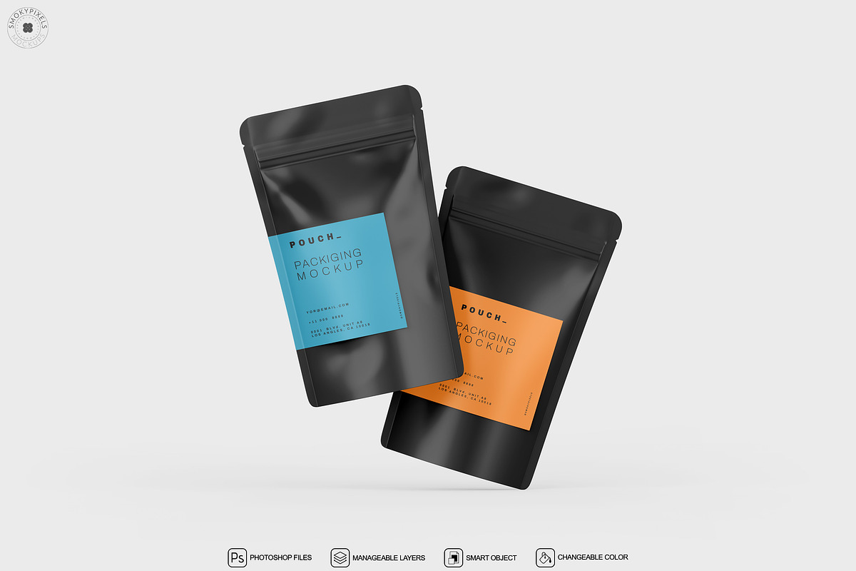 Stand-Up Pouch Packaging Mockup, a Packaging Mockup by SmokyPixels (Photo 3 of 5)