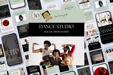 DANCE STUDIO SOCIAL MEDIA POSTS, a Social Media Template by Daring Digies