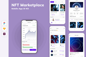 NFT Marketplace Mobile App UI Kit, an UI Kit Template by uicube