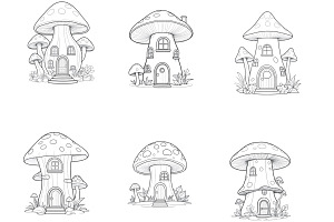 Mushroom Houses Set 1 Procreate