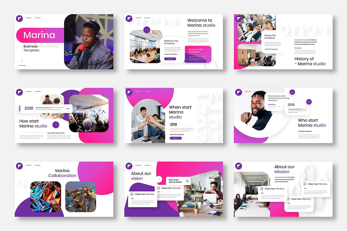 Marina - Business Google Slide Templ, a Presentation Template by Dens Creative Studio (Photo 2 of 6)