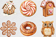 Watercolor Gingerbread Clipart, an Illustration by Black Bird Studio (Thumbnail 5 of 6)