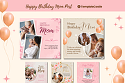 Happy Birthday Mom Templates, a Templates & Theme by TemplateCastleStore (Thumbnail 2 of 9)