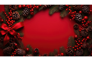 joy holiday red background ai, a Holiday Photo by pikepicture