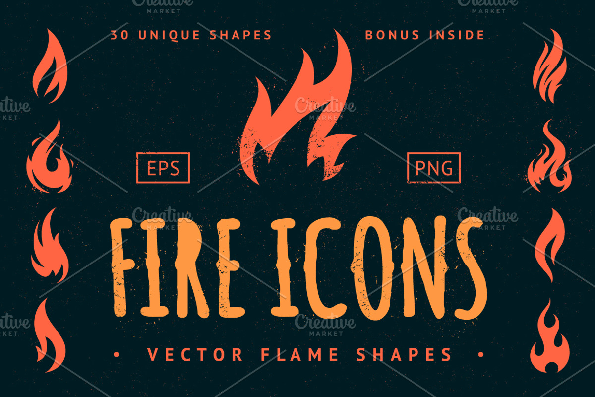 Vector Fire Icons, a Solid Icon by Vecster (Photo 1 of 6)