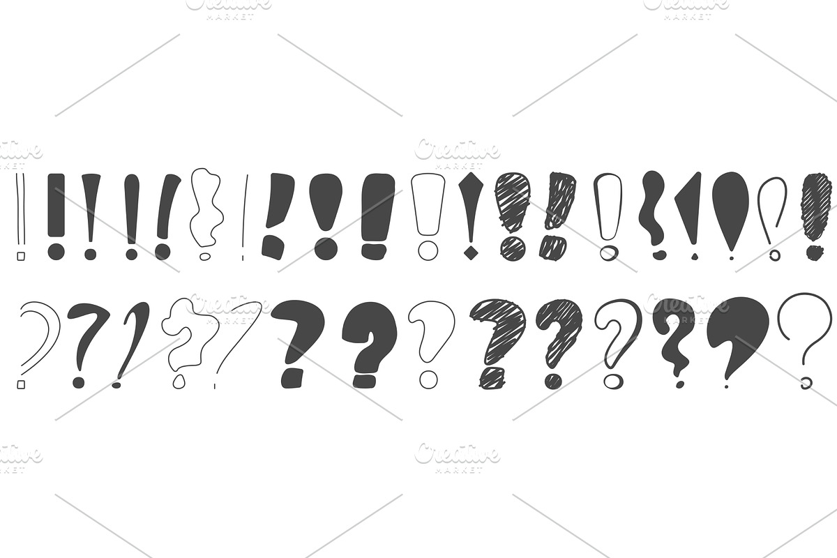 Hand drawn exclamation question, an Object Illustration by Lemberg Vector