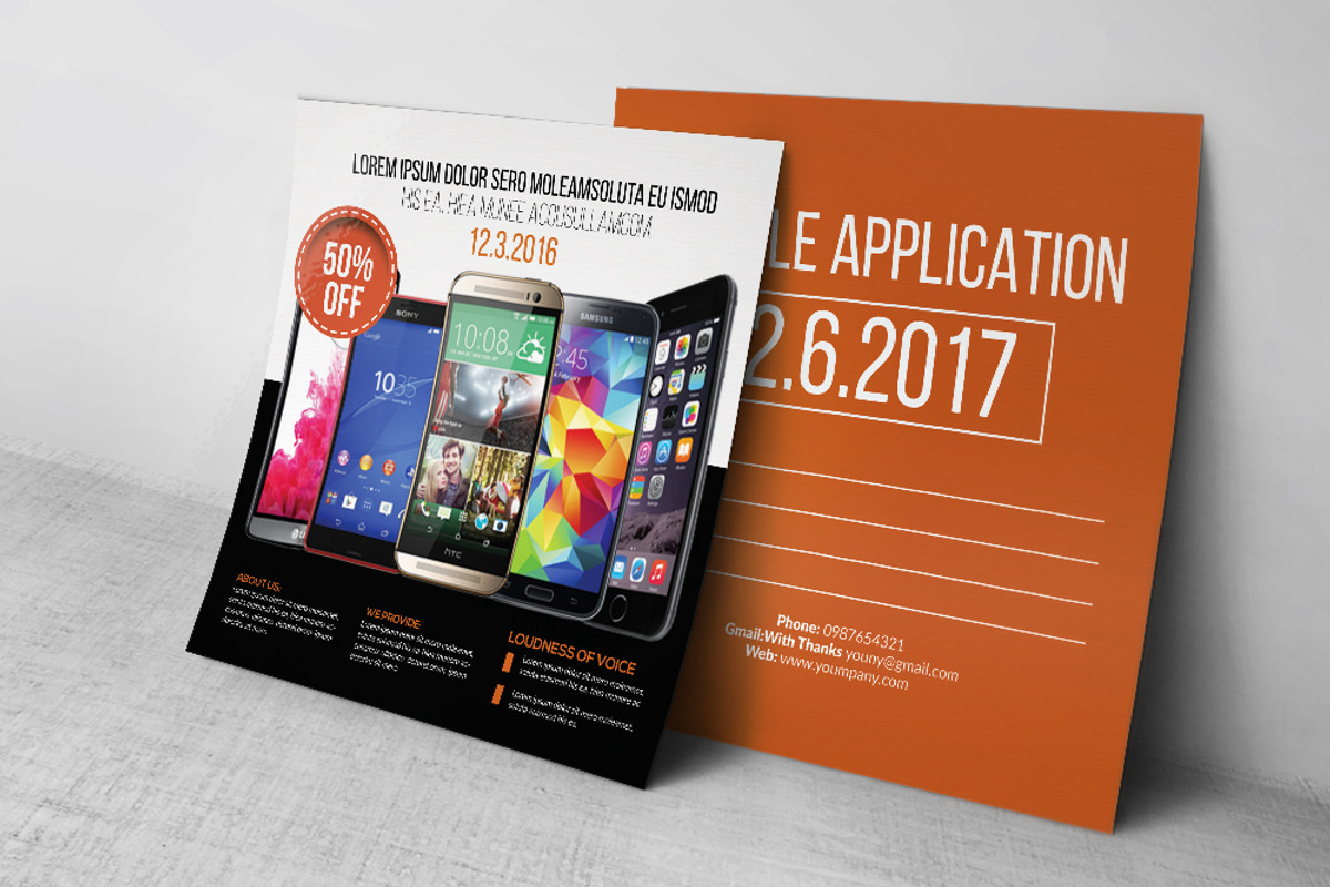Mobile App Post Card, a Card Template by Business Flyers