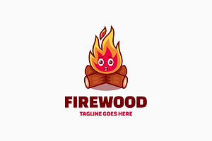 Firewood Mascot Cartoon Logo, a Branding & Logo Template by Artnivora.Std