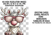 Funny Christmas Animals Clipart, an Illustration by Craft Nest (Thumbnail 2 of 6)