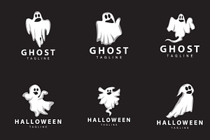 Spooky Ghost Logo, Simple Halloween, a Branding & Logo Template by Maylianaw28