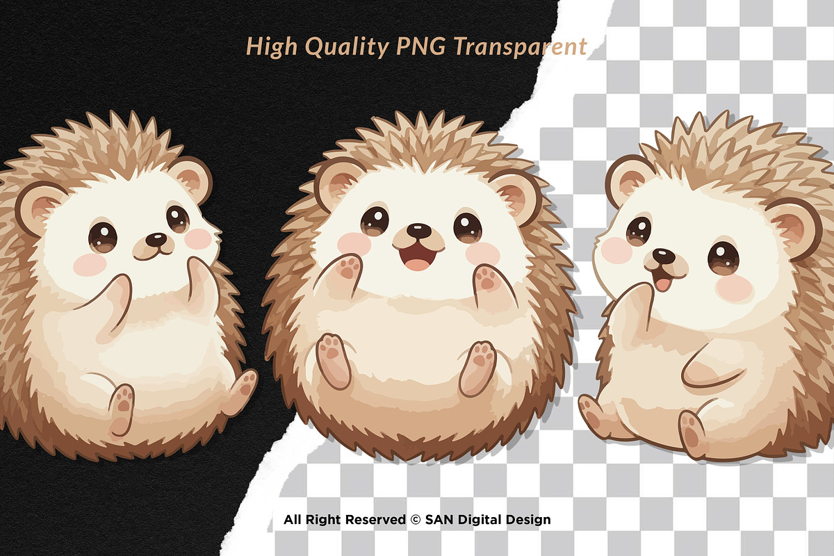 15 Bundle Watercolor Baby Hedgehog, an Animal Illustration by Morspective (Photo 2 of 8)