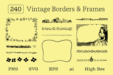 Vintage Borders & Frames, an Object Graphic by BIG TOWN