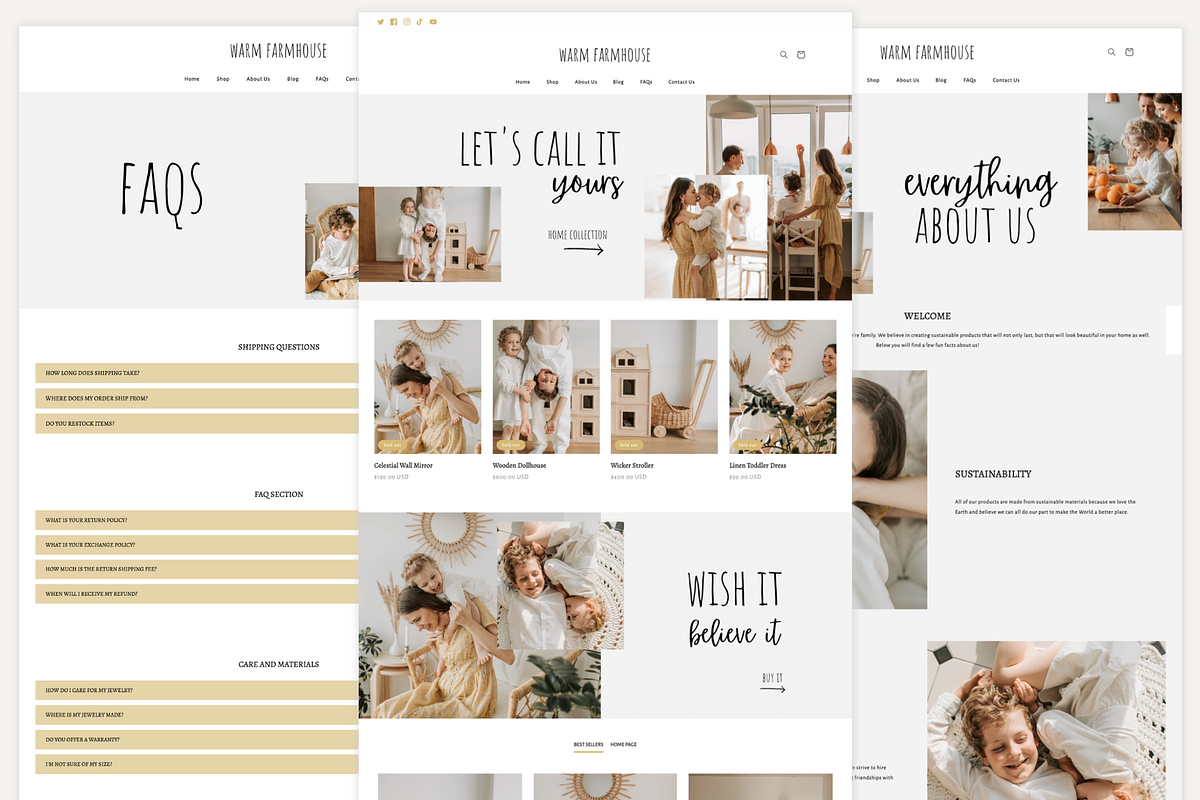 Shopify Theme | Warm Farmhouse, a Templates & Theme by Easy Website Themes (Photo 2 of 6)