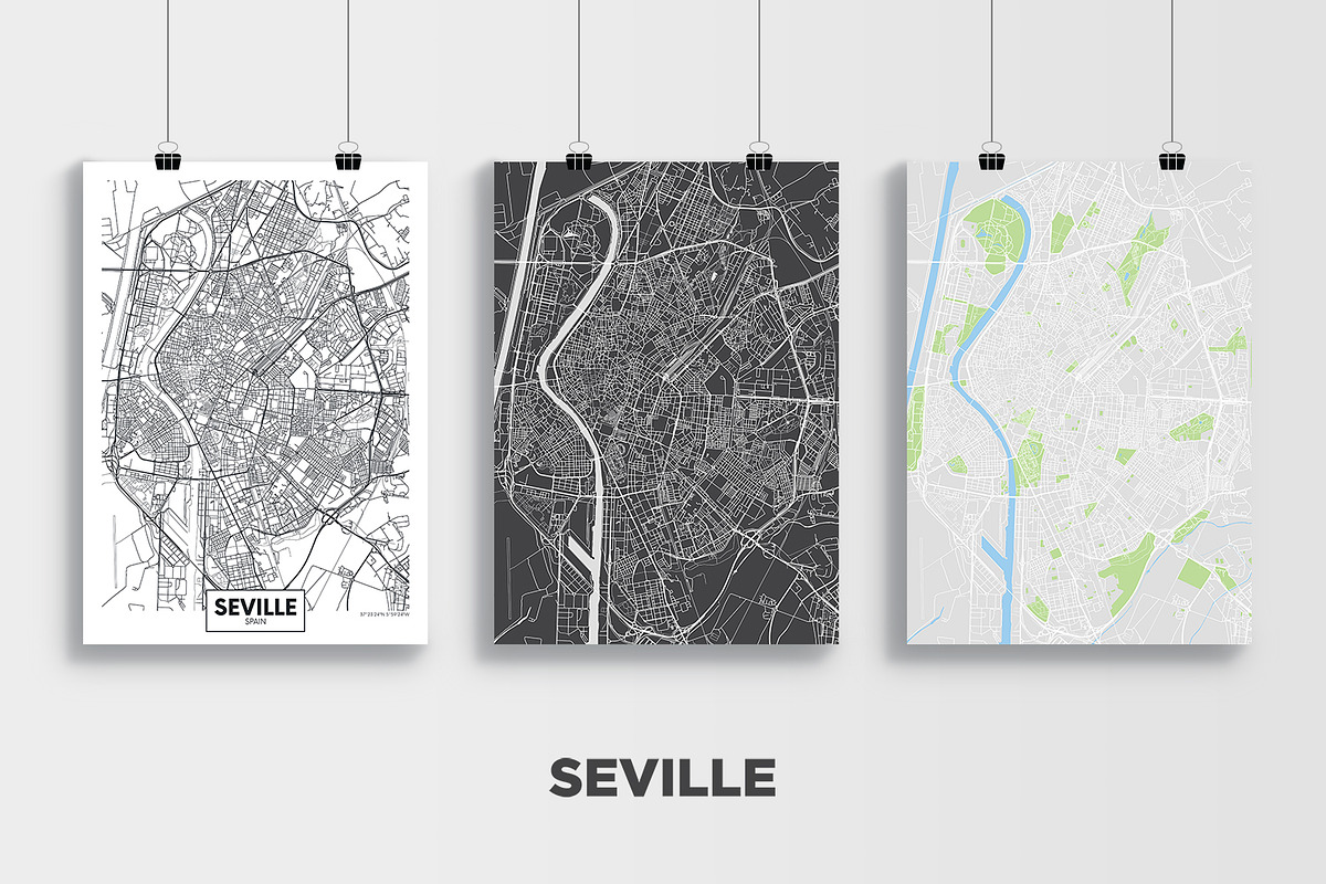 5 maps of Spanish cities, an Illustration by MaximGertsen (Photo 4 of 9)