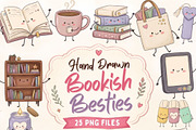 Hand Drawn Bookish Besties Clipart, a Seasonal Illustration by Tanya Kart (Thumbnail 1 of 10)