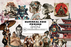 SURREAL EDO PERIOD CLIPART PACK, a Person Illustration by Daring Digies