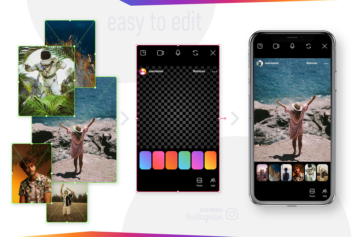 Screens Interfaces Instagram, a Social Media Template by karnofff (Photo 3 of 6)
