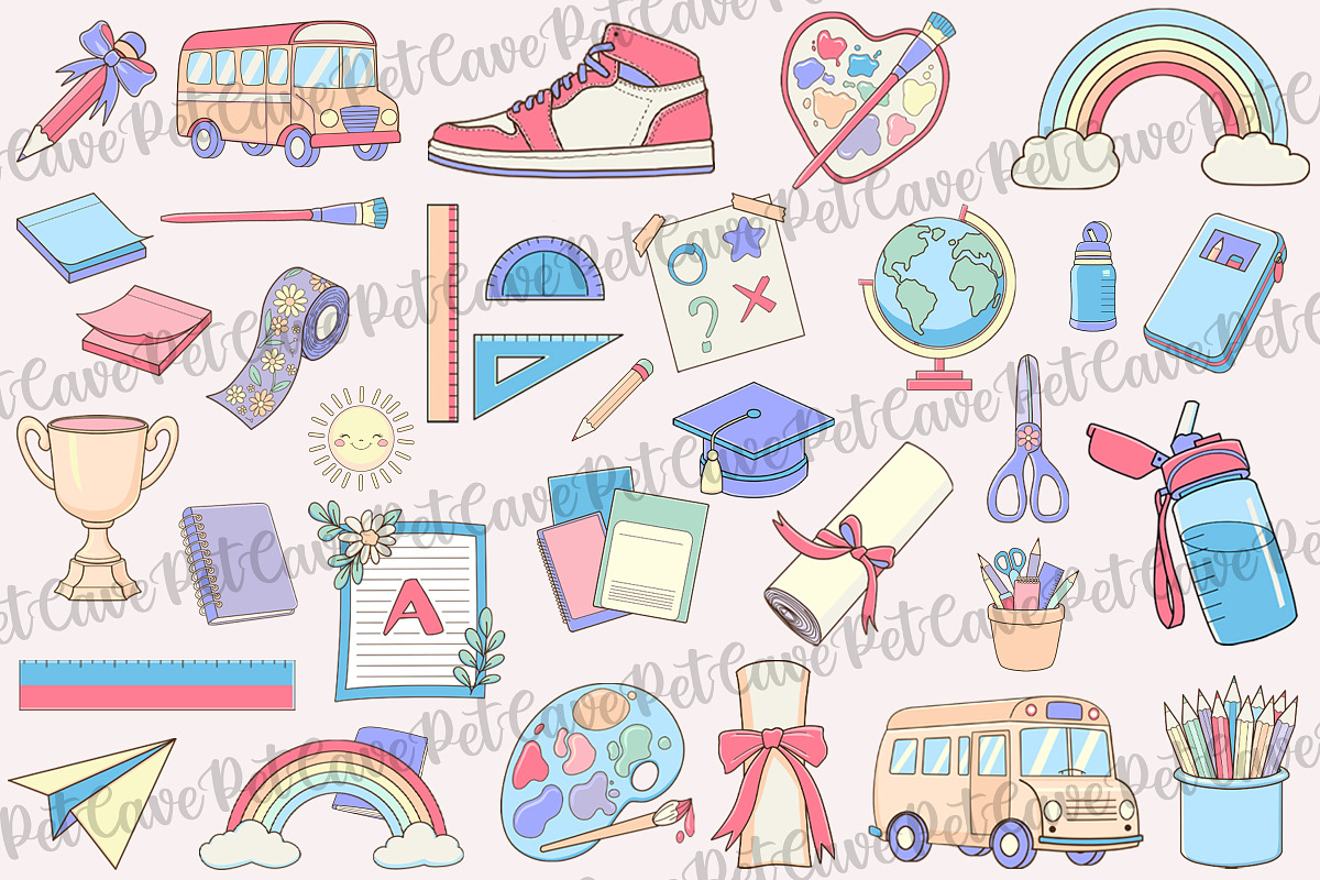 Back To School Clipart Bundle, an Education Illustration by Pet Cave (Photo 2 of 3)