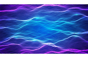 Abstract Wave Pattern With Dot. Blue, an Illustration by Holo Art
