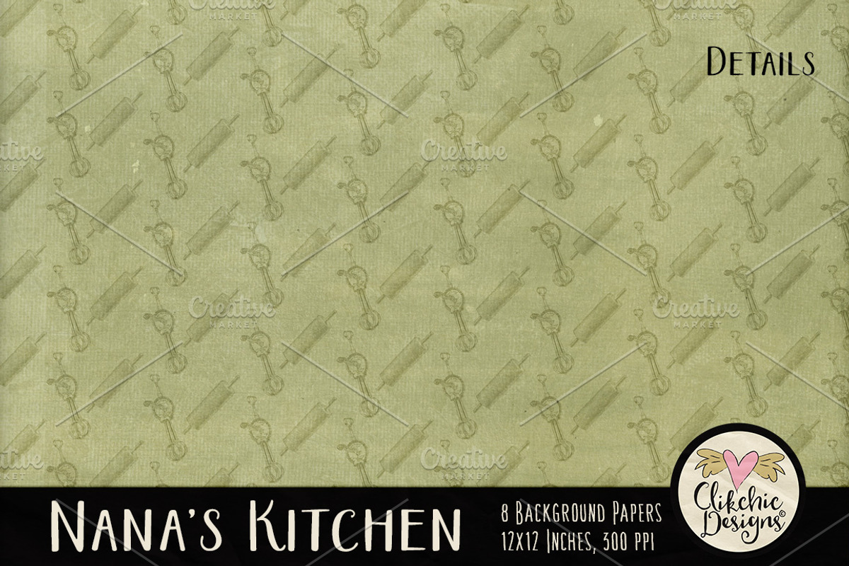 Nana's Kitchen Digital Paper Pack preview 3