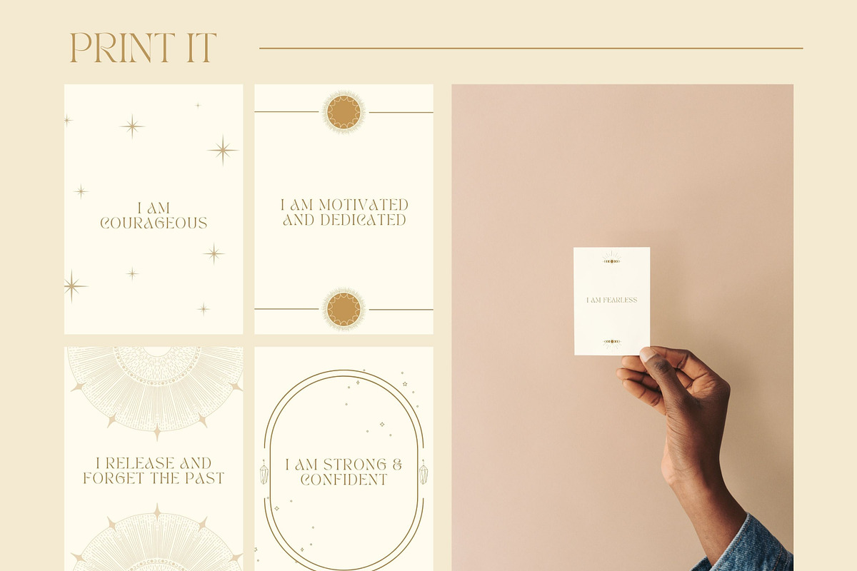 Daily Affirmational Cards Templates, a Card Template by Hell Yeah Designs (Photo 4 of 5)