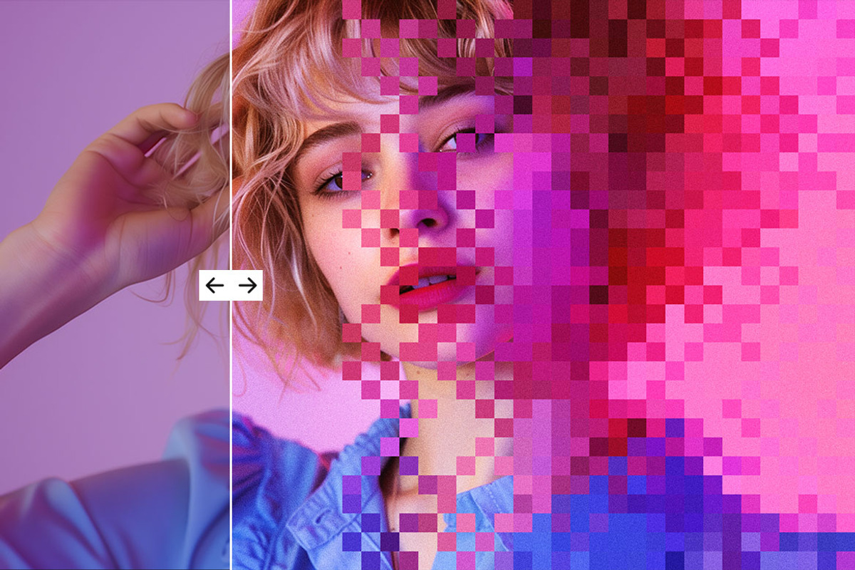 Pixelated Tile Style Photo Effect, a Layer Style Add-On by dokudokunomi