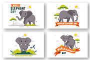 10 World Elephant Day Illustration, an Animal Illustration by denayunebgt (Thumbnail 2 of 4)