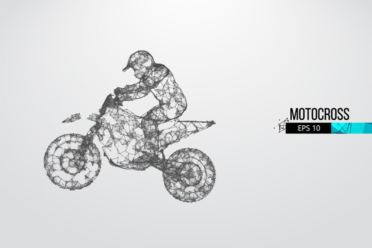 Silhouettes of a motocross rider, a Transportation Illustration by Matrosovv (Photo 2 of 4)