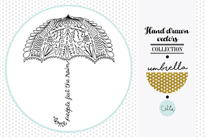 Umbrella hand drawn vector