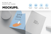 A6 Bifold Greeting Card Mockups, a Product Mockup by DesignNeutrons (Thumbnail 3 of 7)
