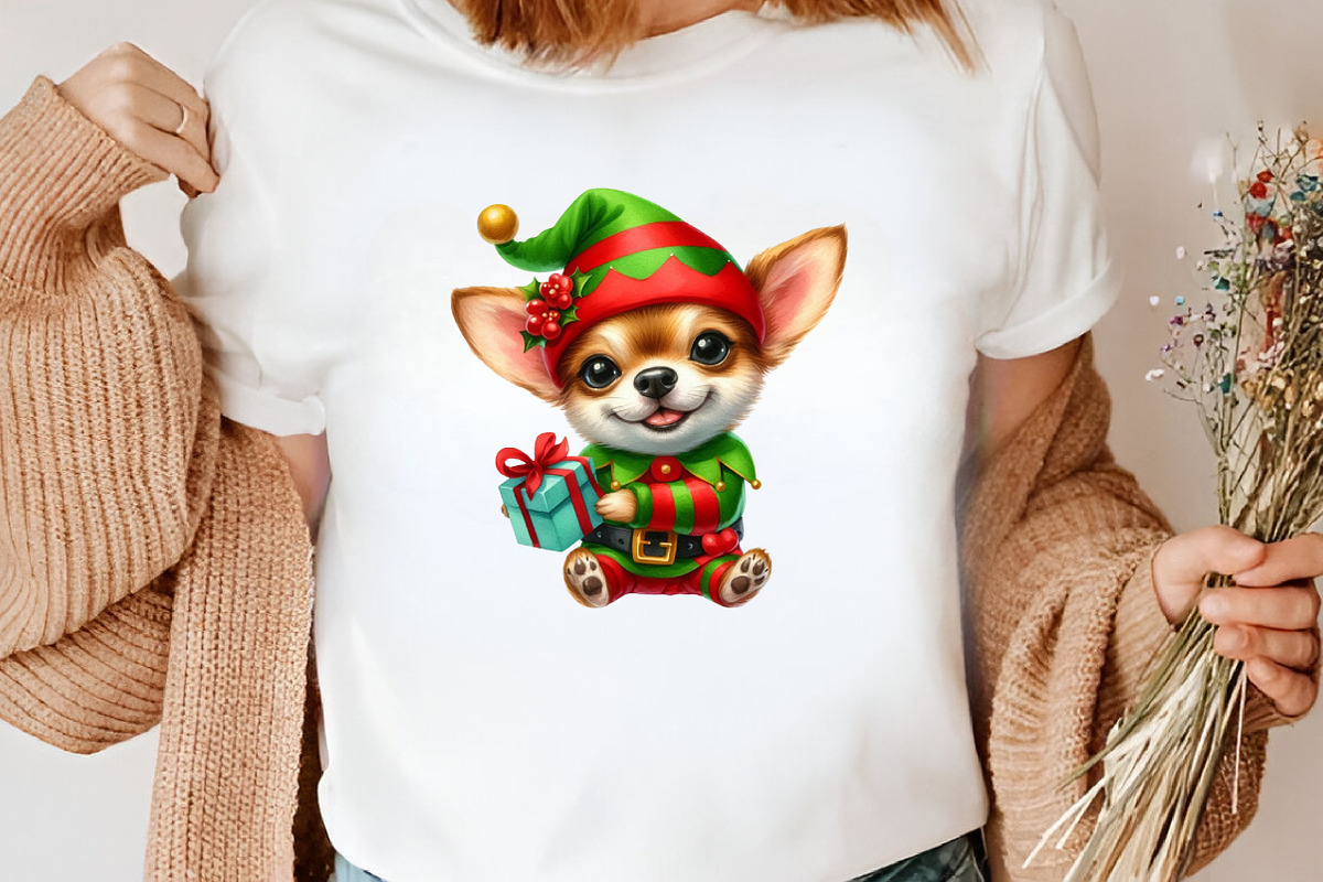 Watercolor Christmas Dog Clipart, an Illustration by Canvas Craft (Photo 7 of 8)