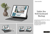 Tablet Pro With Keyboard Mockup, an iPad Mockup by lamorastudio (Thumbnail 1 of 11)