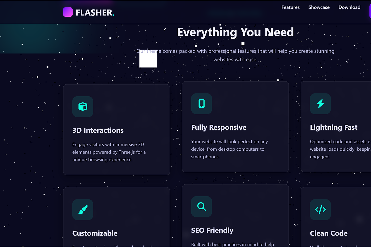Flasher 3D – Animated Landing Page, a Landing Page Template by Modern Templates Studios (Photo 2 of 4)