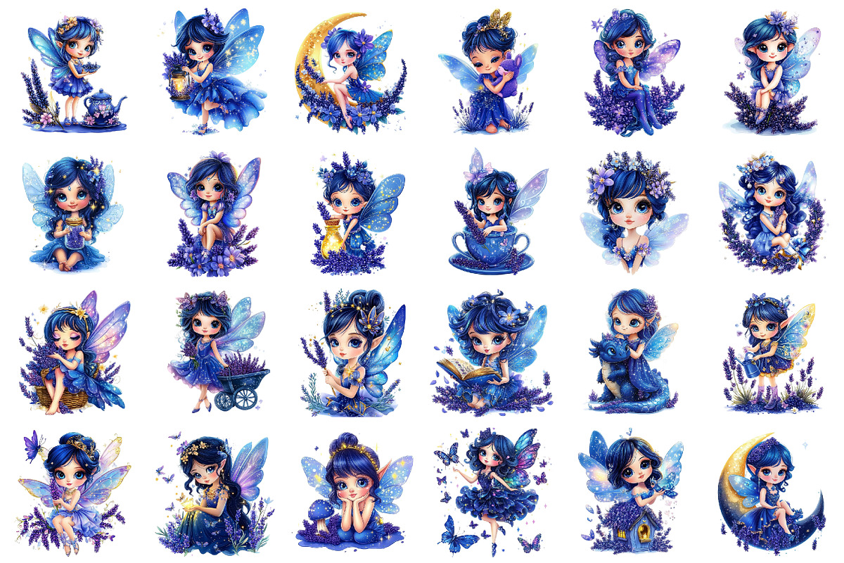 Whimsical Cute Lavender Fairy, a Seasonal Illustration by designcity5 (Photo 2 of 5)