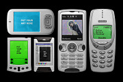 Retro Mobile Device Mockup Bundle, a Device Mockup by FLYERWRK (Thumbnail 1 of 11)