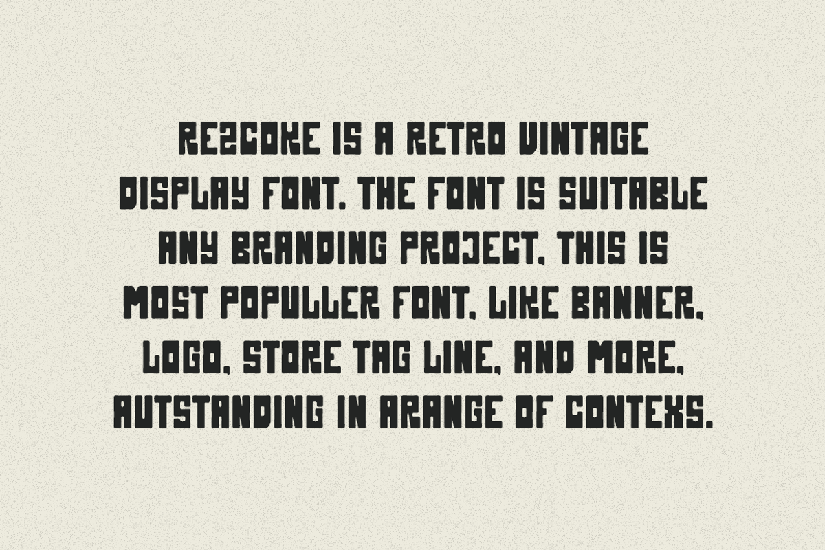 Rezcoke - Retro Vintage Font, a Sans Serif Font by QR Design Studio (Photo 2 of 6)
