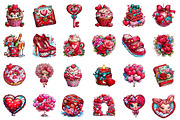 Watercolor Valentines Day Clipart, an Illustration by CreationArt (Thumbnail 2 of 5)
