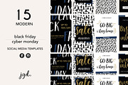 Black Friday + Cyber Monday Bundle, a Social Media Template by jgdigital.co designs (Thumbnail 1 of 11)