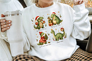 Dino Christmas PNG Sublimaton, a Seasonal Illustration by Sublimation Artist (Thumbnail 2 of 9)
