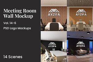 PSD Office Meeting Room Wall Mockup