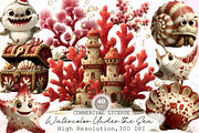 Watercolor Under the Sea Clipart, an Illustration by Sublimation Artist (Thumbnail 1 of 6)