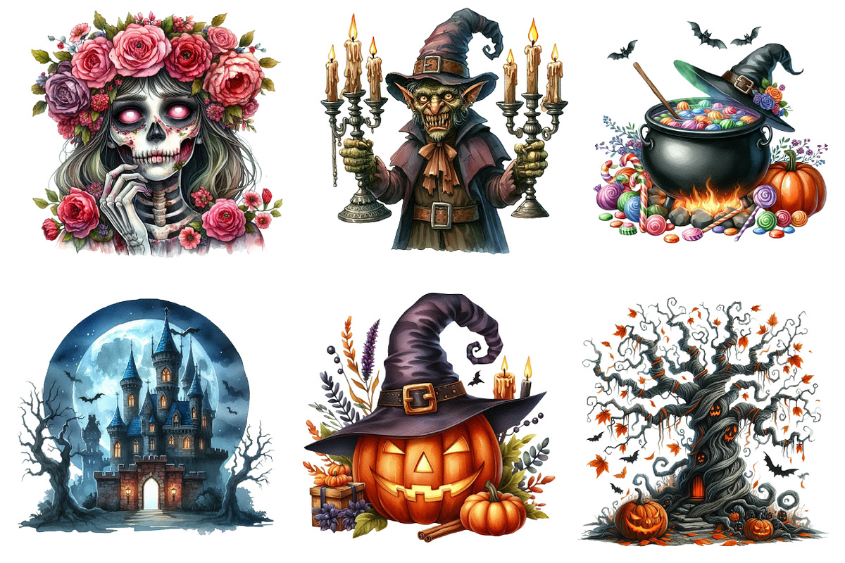 Halloween Spooky Night Collection, an Illustration by CreationArt (Photo 4 of 7)