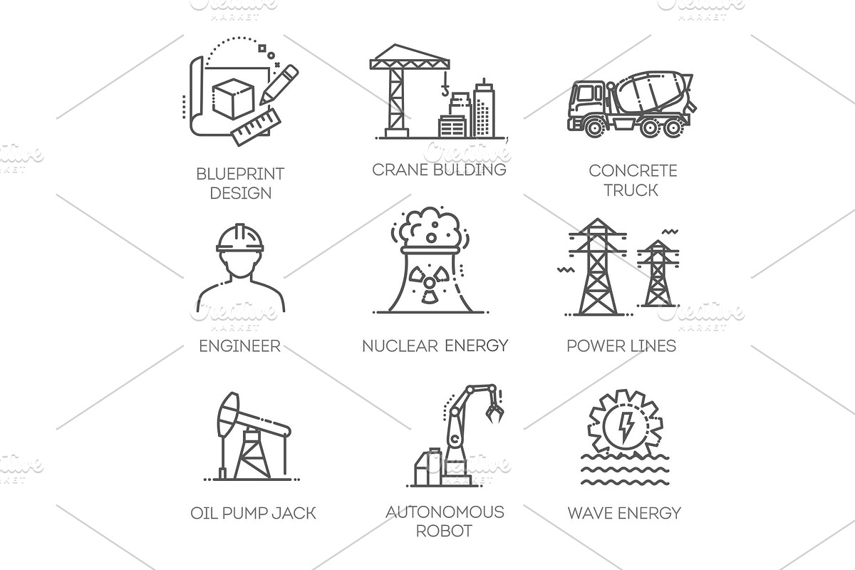 Industrial Activity Icons Pack, a Technology Illustration by Tettygreen (Photo 3 of 3)