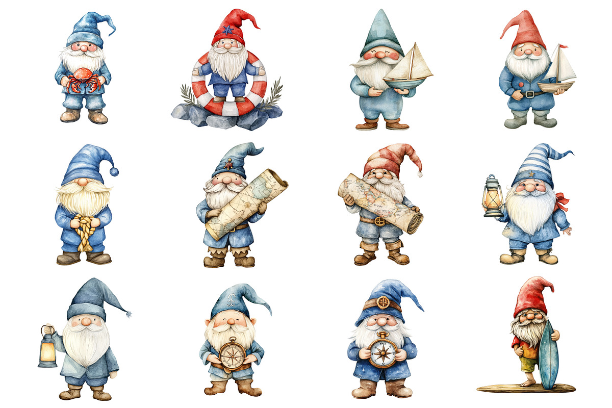 Nautical Gnomes Clipart, an Illustration by Design Market (Photo 4 of 4)