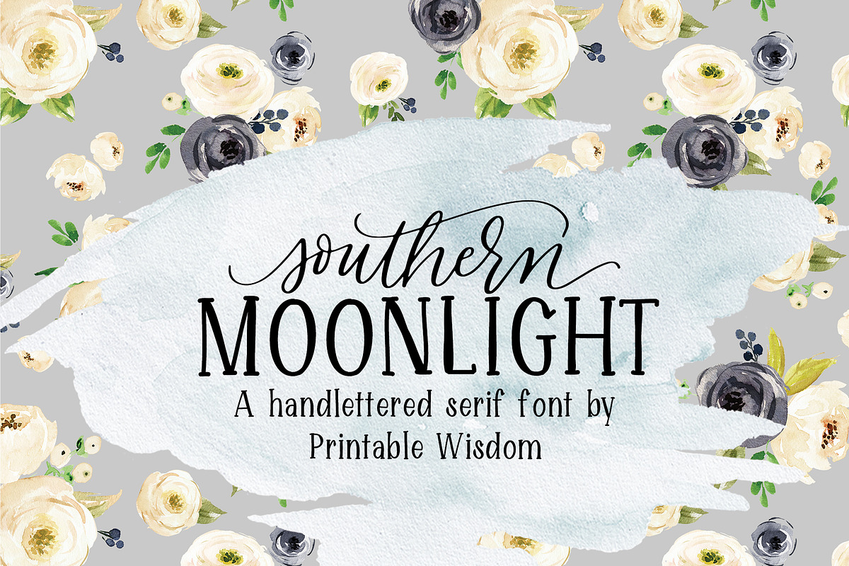Southern Moonlight Font, a Serif Font by Printable Wisdom (Photo 1 of 2)