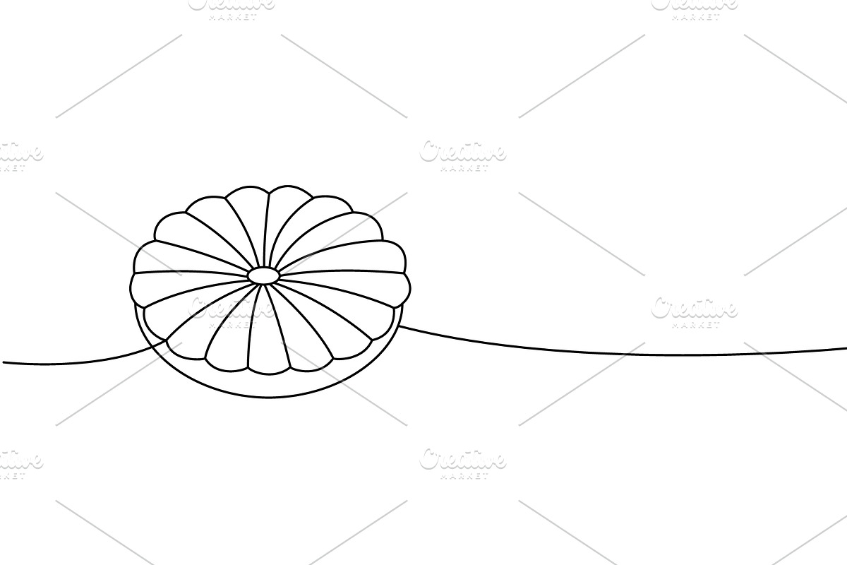 Circle pillow one line continuous, an Object Illustration by GraphiShop