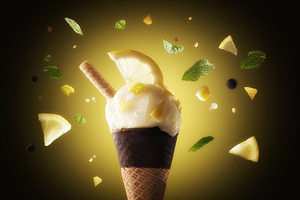 Lemon Ice Cream Cone with Citrus Splash, a Food & Drink Photo by Davizro's Market