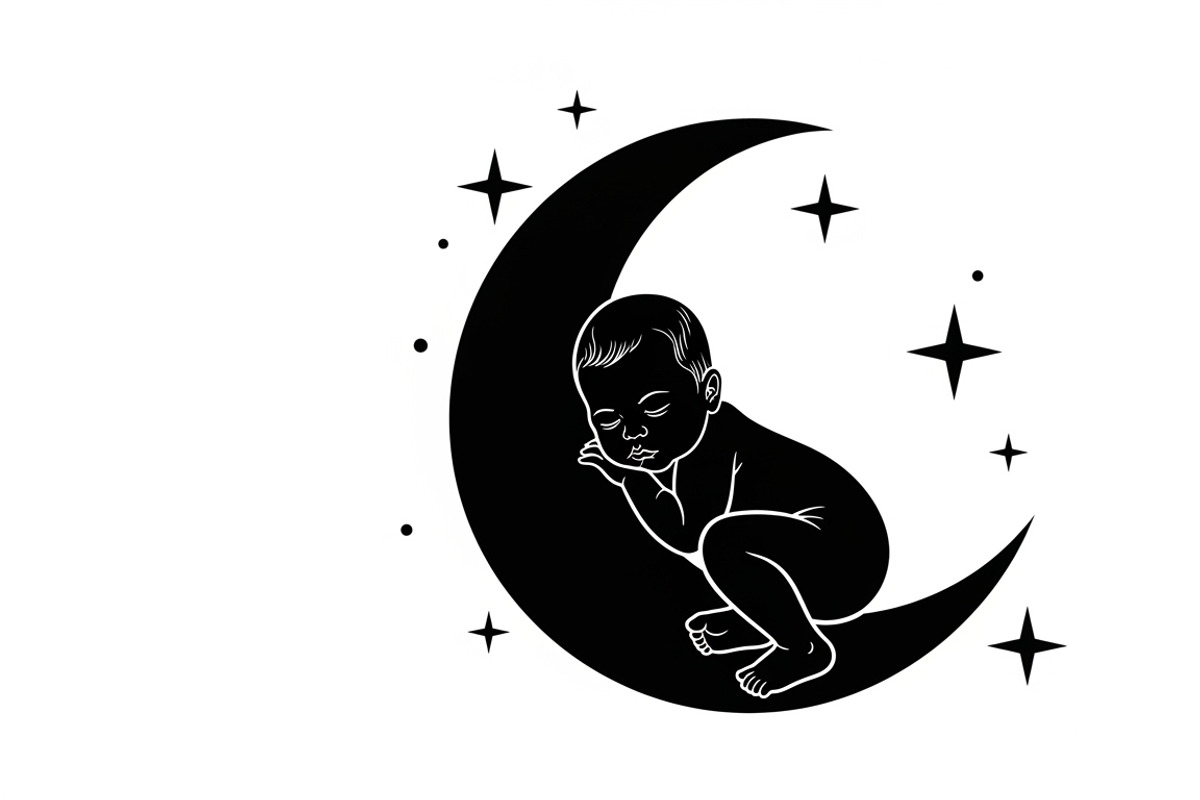 Adorable sleeping moon baby decor, an Illustration by Amazin_art (Photo 20 of 25)